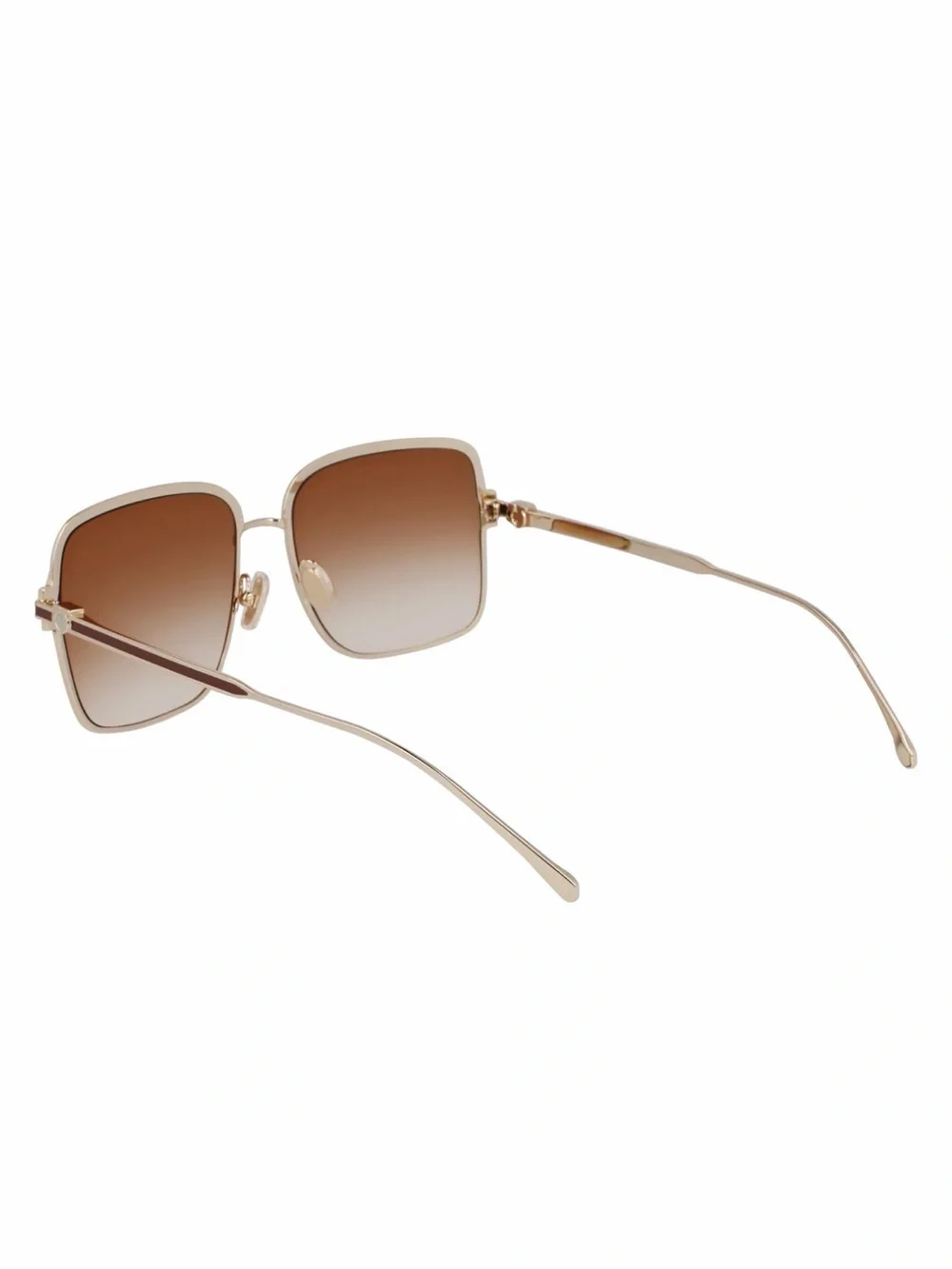 New Salvatore Ferragamo SF317S 704 Brown Lens Square Metal Women Sunglasses